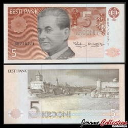 ESTONIE - Billet de 5 Krooni - Paul Keres - 1992