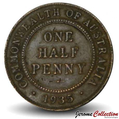 AUSTRALIE - PIECE de 1/2 Penny - George V - 1935 – Km22 – JeromeCollection