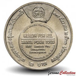 THAILANDE - PIECE de 2 Baht - Organisation mondiale de la santé - 1990 – Y243 – JeromeCollection
