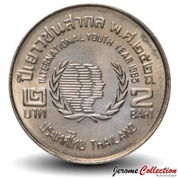 THAILANDE - PIECE de 2 Baht - Année internationale de la jeunesse - 1985 – Y176 – JeromeCollection