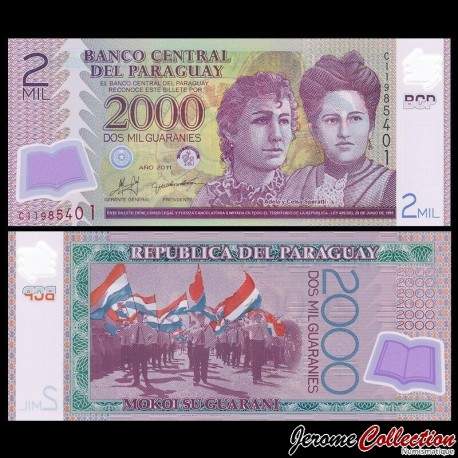 PARAGUAY - Billet de 2000 Guaranies - Adela and Celsa Speratti - Polymer - 2011 – P228c – JeromeCollection