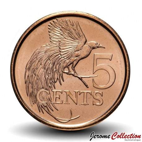 TRINITÉ-ET-TOBAGO - PIECE de 5 Cents (Magnétique) - Paradisier Grand Emeraude - 2017 – Km30b – JeromeCollection