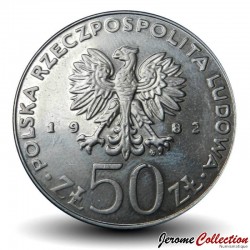 POLOGNE - PIECE de 50 Zlotych - Les rois de Pologne: Boleslas III Bouche-Torse - 1982