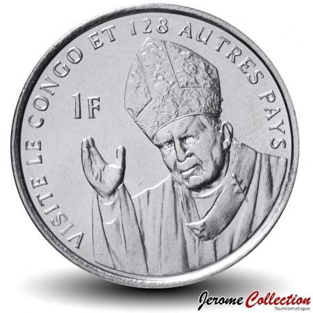 CONGO - PIECE de 1 Franc - 25 ans de la visite de Jean Paul II - Visite le Congo - 2004 – Km159 – JeromeCollection