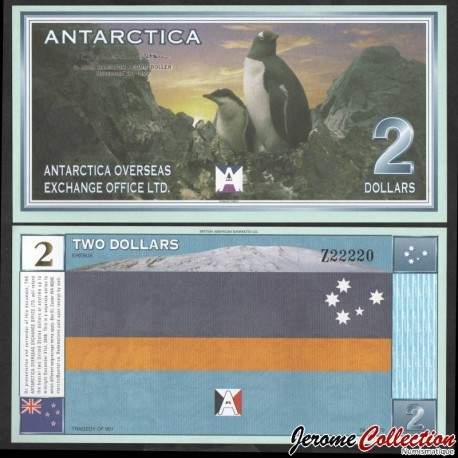 ANTARCTICA - Billet de 2 DOLLARS - Pingouins - 28.11.1999 – N207749 – JeromeCollection
