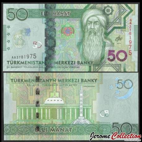 TURKMENISTAN - Billet de 50 Manat - 25e anniversaire de la neutralité - 2020 – P46 – JeromeCollection