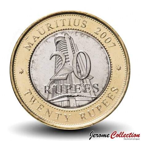 MAURICE - PIECE de 20 Roupies - Banque de l'Île Maurice - Bimétallique - 2007 – Km66 – JeromeCollection