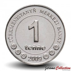 TURKMENISTAN - PiECE de 1 Tenge - Carte du Turkmenistan - 2009 – Km95 – JeromeCollection