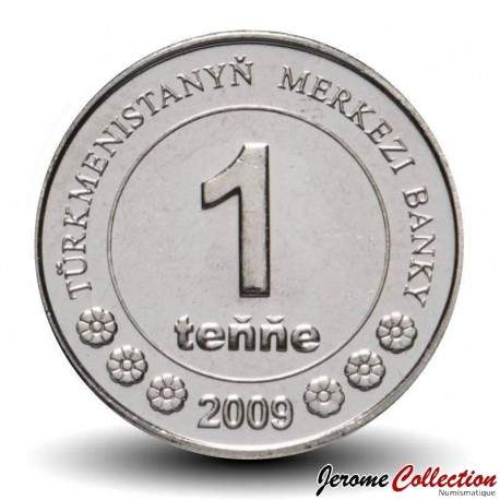 TURKMENISTAN - PiECE de 1 Tenge - Carte du Turkmenistan - 2009 – Km95 – JeromeCollection