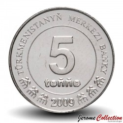 TURKMENISTAN - PiECE de 5 Tenge - Carte du Turkmenistan - 2009 – Km97 – JeromeCollection