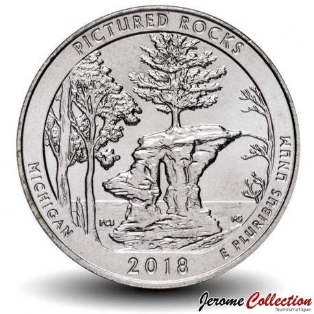 ETATS UNIS / USA - PIECE de 25 Cents - America the Beautiful - Pictured Rocks National Lakeshore - Michigan - 2018 - S