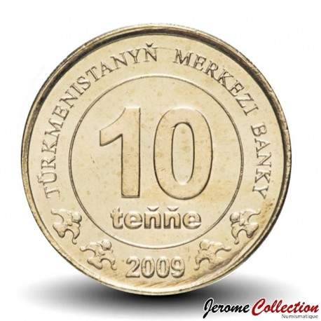 TURKMENISTAN - PiECE de 10 Tenge - Carte du Turkmenistan - 2009 – Km98 – JeromeCollection
