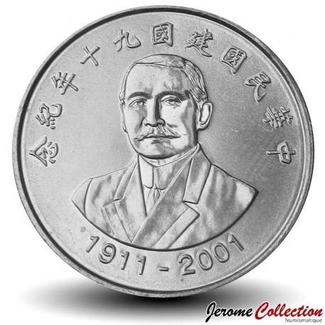 TAIWAN - PIECE de 10 Yuan - 90° anniversaire de la République - 2001 – Y567 – JeromeCollection