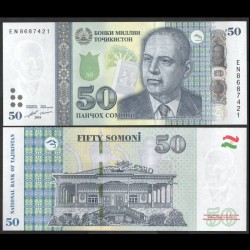 TADJIKISTAN - Billet de 50 Somoni - Bobojon Gafurov - 2018 – P26c – JeromeCollection