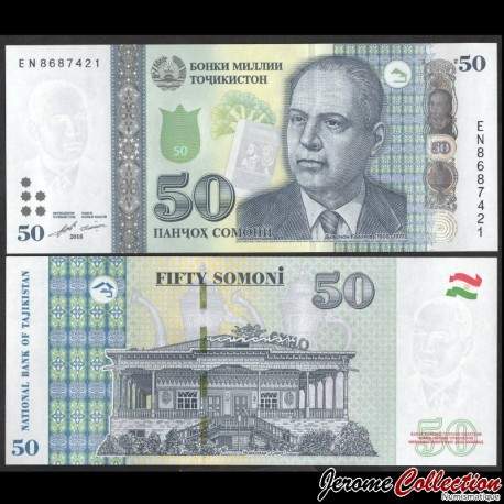 TADJIKISTAN - Billet de 50 Somoni - Bobojon Gafurov - 2018 – P26c – JeromeCollection