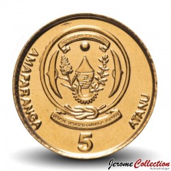 RWANDA - PIECE de 5 Francs - Plant de café - 2009