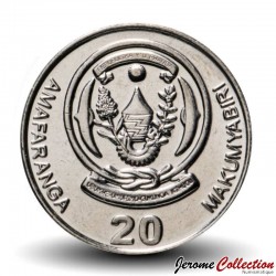 RWANDA - PIECE de 20 Francs - Plan de café - 2009