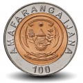 RWANDA - PIECE de 100 Francs - Armes nationales - Bimétal - 2007 – Km32 – JeromeCollection