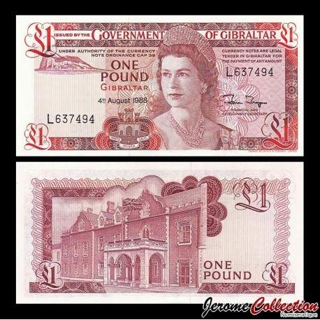 GIBRALTAR - Billet de 1 Pound - The couvent - 1988 – P20e – JeromeCollection