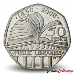ROYAUME UNI - PIECE de 50 Pence - Bibliothèques publiques - 2000 – Km1004 – JeromeCollection