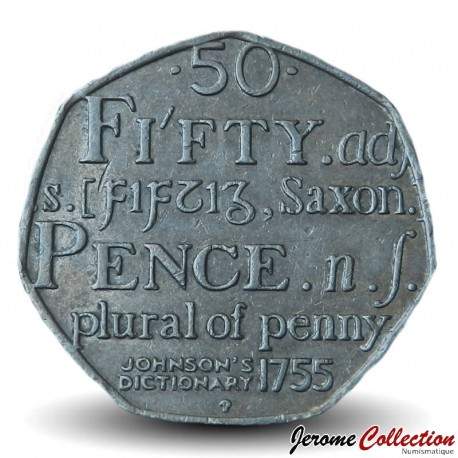 ROYAUME UNI - PIECE de 50 Pence - Dictionary of the English Language - 2005 – Km1050 – JeromeCollection