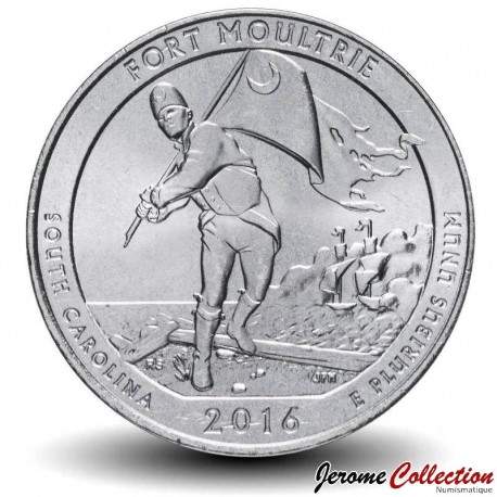 ETATS UNIS / USA - PIECE de 25 Cents - America the Beautiful - Fort Moultrie - Caroline du Sud - 2016 - S – Km639 –