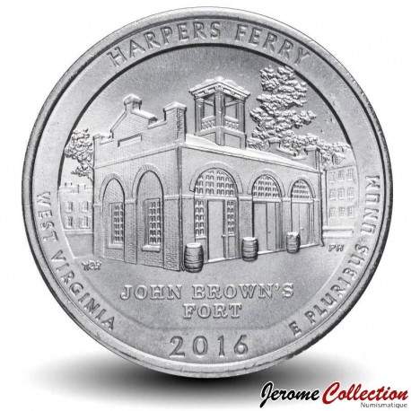 ETATS UNIS / USA - PIECE de 25 Cents - America the Beautiful - Harpers Ferry - Virginie-Occidentale - 2016 - S – Km637