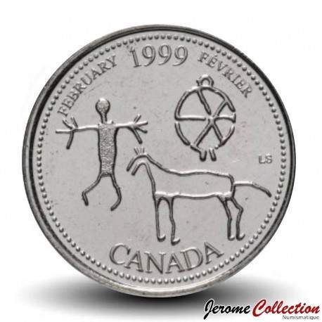 CANADA - PIECE de 25 CENTS - Histoire du Canada - Février - 1999 – Km343 – JeromeCollection