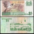 SINGAPOUR - Billet de 5 Dollars - Oiseau Bulbul orphée - 1988 – P10a – JeromeCollection