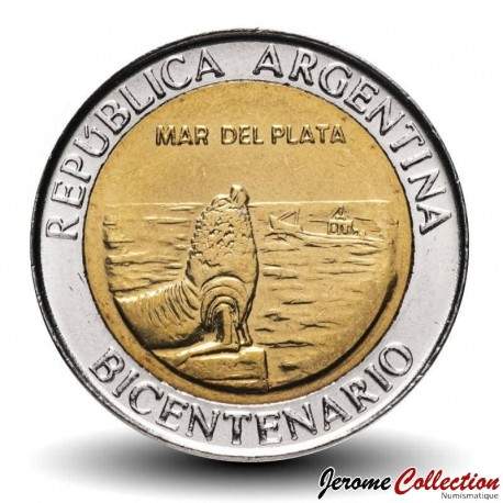 ARGENTINE - PIECE de 1 Peso - Bimétal - Mar del Plata / Phoque - 2010 – Km158 – JeromeCollection
