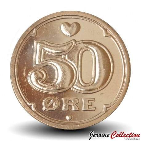 DANEMARK - PIECE de 50 øre - La couronne de Christian V - 2016 – Km866 – JeromeCollection