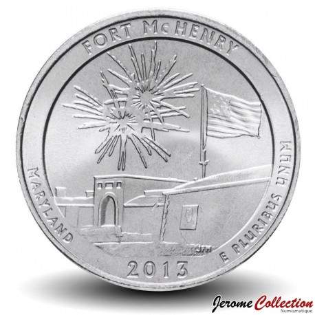 ETATS UNIS / USA - PIECE de 25 Cents - America the Beautiful - Fort McHenry - Maryland - 2013 - S – Km545 –