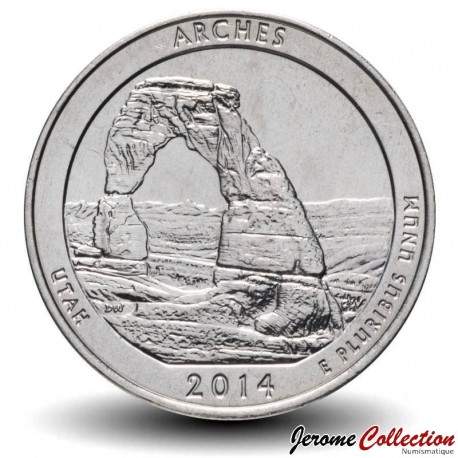 ETATS UNIS / USA - PIECE de 25 Cents - America the Beautiful - Parc national des Arches - Utah - 2014 - S – Km568 –