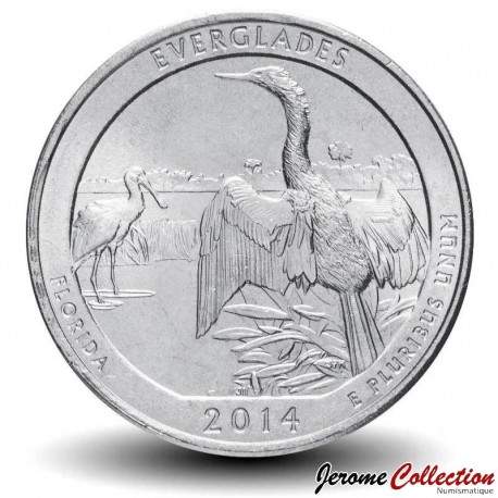 ETATS UNIS / USA - PIECE de 25 Cents - America the Beautiful - Parc national des Everglades - Floride - 2014 - S –