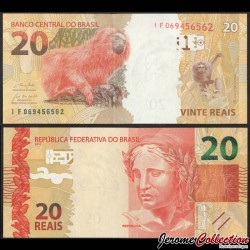 BRESIL - Billet de 20 Reais - Tamarin lion doré - 2010 / 2019 – P255e – JeromeCollection