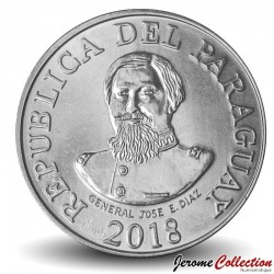 PARAGUAY - PIECE de 100 Guaranies - Général José Eduvigis Díaz - 2018 – Km177b – JeromeCollection