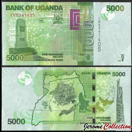OUGANDA - Billet de 5000 Shillings - Mémorial de la Seconde Guerre mondiale - 2019 – P51f – JeromeCollection