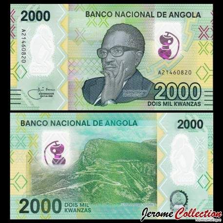 ANGOLA - Billet de 2000 Kwanzas - Dr. António Agostinho Neto - Polymer - 2020 – P163a – JeromeCollection