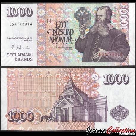 ISLANDE - Billet de 1000 Kronur - Mgr Byrnijólfur Sveinsson - 2009 – P59a6 – JeromeCollection
