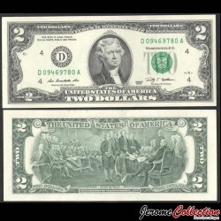 ETATS UNIS / USA - Billet de 2 Dollars - Thomas Jefferson - &nbsp;D(4) Cleveland - 2009