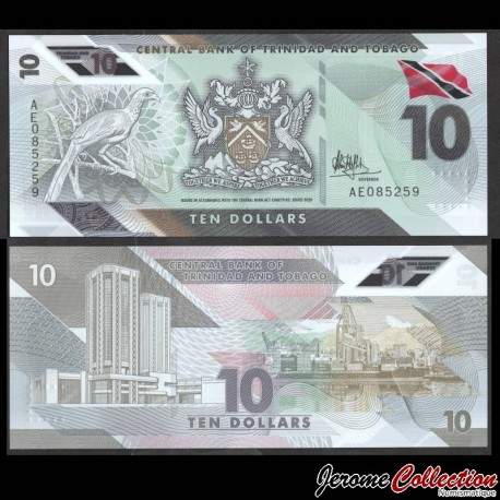 TRINITÉ-ET-TOBAGO - Billet de 10 Dollars - Oiseau Cocrico - Polymer - 2020 – P62 – JeromeCollection
