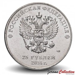 RUSSIE - PIECE de 25 ROUBLES - Mascotte JO de Sochi - 2014