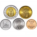 EGYPTE - SET / LOT de 5 PIECES de 5 10 20 50 Piastres + 1 Livre - 2008 / 2010 – Km940 941 942 990 991 – JeromeCollection