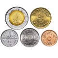 EGYPTE - SET / LOT de 5 PIECES de 5 10 20 50 Piastres + 1 Livre - 2008 / 2010 – Km940 941 942 990 991 – JeromeCollection