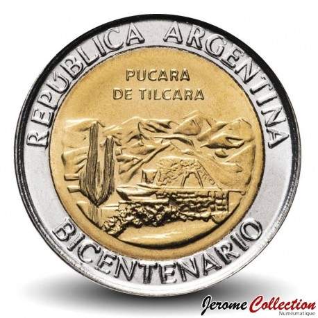 ARGENTINE - PIECE de 1 Peso - Bimétal - Pucara de Tilcara - 2010 – Km159 – JeromeCollection