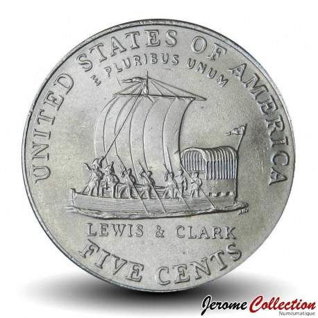 ETATS UNIS / USA - PIECE de 5 Cents - Expédition Lewis & Clark - Jefferson - D - 2004 – Km361 – JeromeCollection