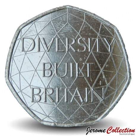 ROYAUME UNI - PIECE de 50 Pence - Diversity Built Britain - 2020 – Km1818 – JeromeCollection