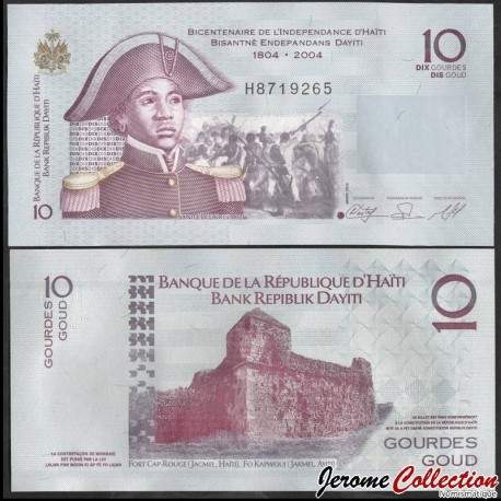 HAITI - Billet de 10 Gourdes - Sanité Belair - 2010 – P272d – JeromeCollection