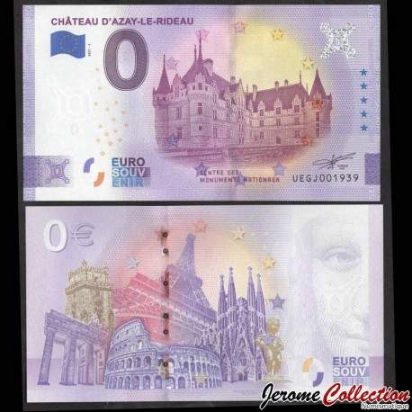 BILLET TOURISTIQUE - ZERO 0 EURO - FRANCE - Château d'Azay-le-Rideau - UEGJ - 2021-2 – N339504 – JeromeCollection