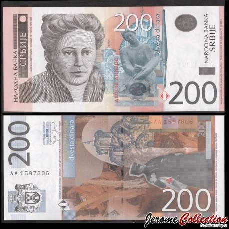 SERBIE - Billet de 200 Dinara - Nadežda Petrović - 2005 – P42a – JeromeCollection